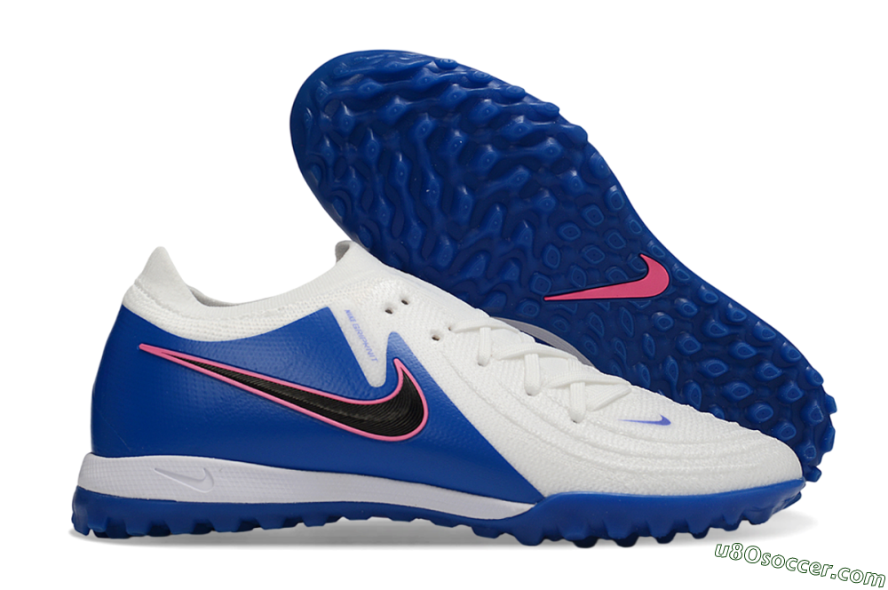 Nike Phantom GX 2 Elite TF Artificial Turf Soccer Shoes - White/Electric Blue/Flame Pink 1