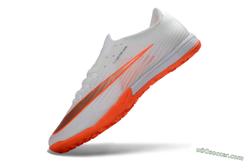 Nike Air Zoom Mercurial Superfly 11 Elite TF Artificial Turf Soccer Shoes - White/Bright Orange/Sleek Silver 5