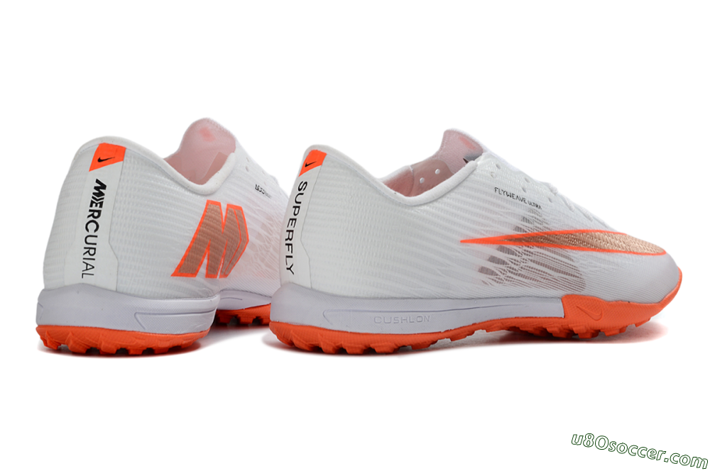 Nike Air Zoom Mercurial Superfly 11 Elite TF Artificial Turf Soccer Shoes - White/Bright Orange/Sleek Silver 6