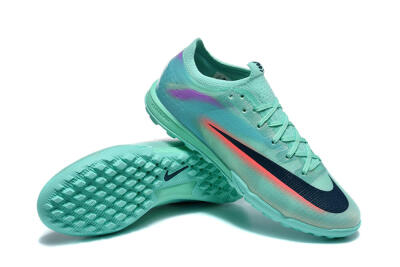 Nike Air Zoom Mercurial Vapor 17 Elite TF Artificial Turf Soccer Shoes - Aqua/Coral Burst/Aqua Mist