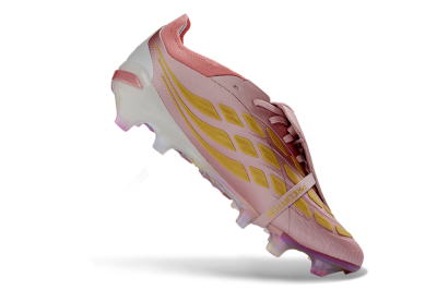 Adidas Predator 26 Elite Fold-Over Tongue FG Firm Ground Soccer Cleats - Pink/Coral Bliss/Soft Rose