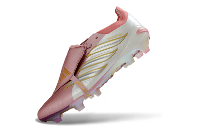 Adidas Predator 26 Elite Fold-Over Tongue FG Firm Ground Soccer Cleats - Pink/Coral Bliss/Soft Rose