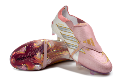 Adidas Predator 26 Elite Fold-Over Tongue FG Firm Ground Soccer Cleats - Pink/Coral Bliss/Soft Rose