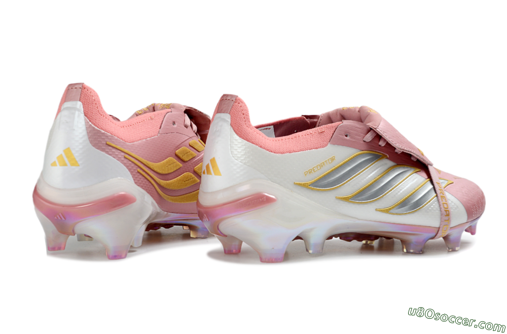 Adidas Predator 26 Elite Fold-Over Tongue FG Firm Ground Soccer Cleats - Pink/Coral Bliss/Soft Rose 6