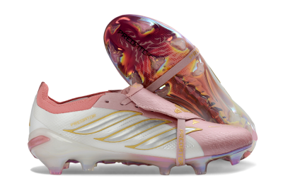 Adidas Predator 26 Elite Fold-Over Tongue FG Firm Ground Soccer Cleats - Pink/Coral Bliss/Soft Rose