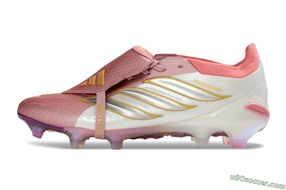 Adidas Predator 26 Elite Fold-Over Tongue FG Firm Ground Soccer Cleats - Pink/Coral Bliss/Soft Rose 2