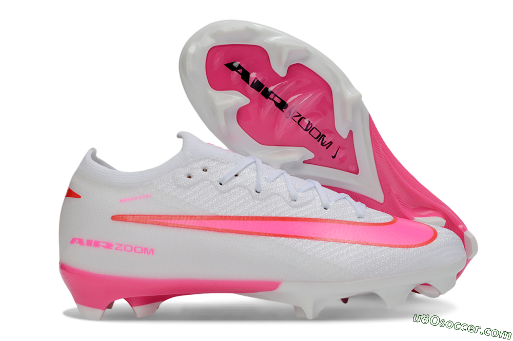 Nike Air Zoom Mercurial Vapor 16 Elite FG Firm Ground Soccer Cleats - White/Neon Pink/Hot Pink 1