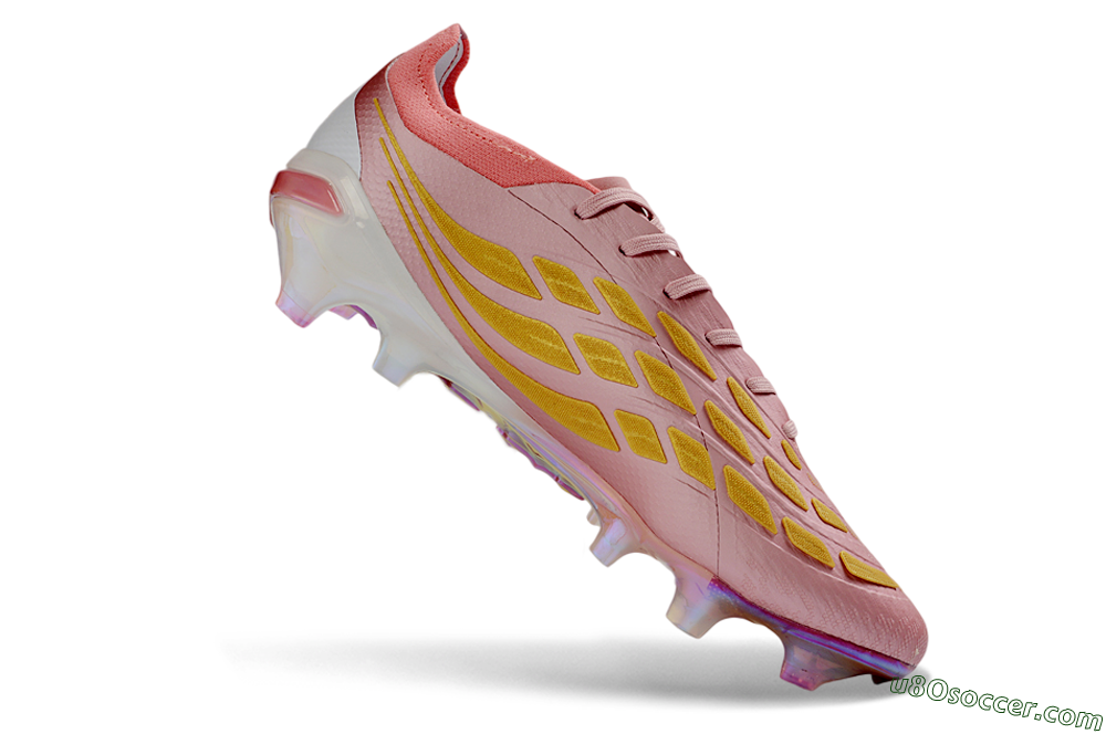 Adidas Predator 26 Elite FG Firm Ground Soccer Cleats - Pink/Pearl White/Sunny Gold 4