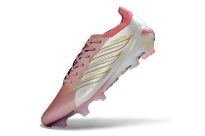 Adidas Predator 26 Elite FG Firm Ground Soccer Cleats - Pink/Pearl White/Sunny Gold