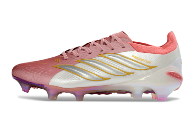Adidas Predator 26 Elite FG Firm Ground Soccer Cleats - Pink/Pearl White/Sunny Gold