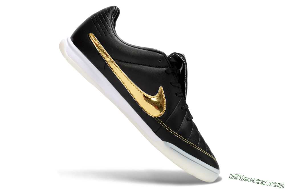 Nike Tiempo Legend SE TF Artificial Turf Soccer Shoes - Black/Gold Accent/White Sole 4