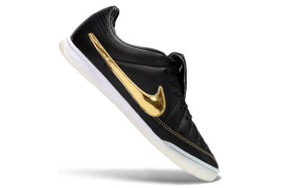 Nike Tiempo Legend SE TF Artificial Turf Soccer Shoes - Black/Gold Accent/White Sole