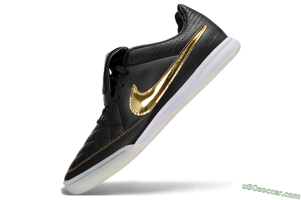 Nike Tiempo Legend SE TF Artificial Turf Soccer Shoes - Black/Gold Accent/White Sole 5
