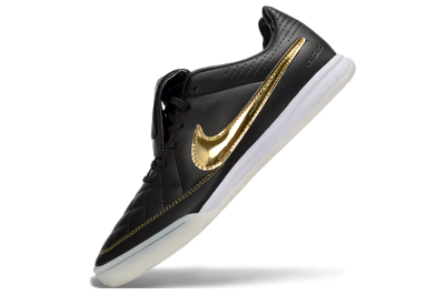 Nike Tiempo Legend SE TF Artificial Turf Soccer Shoes - Black/Gold Accent/White Sole