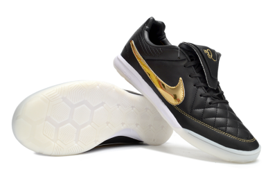 Nike Tiempo Legend SE TF Artificial Turf Soccer Shoes - Black/Gold Accent/White Sole