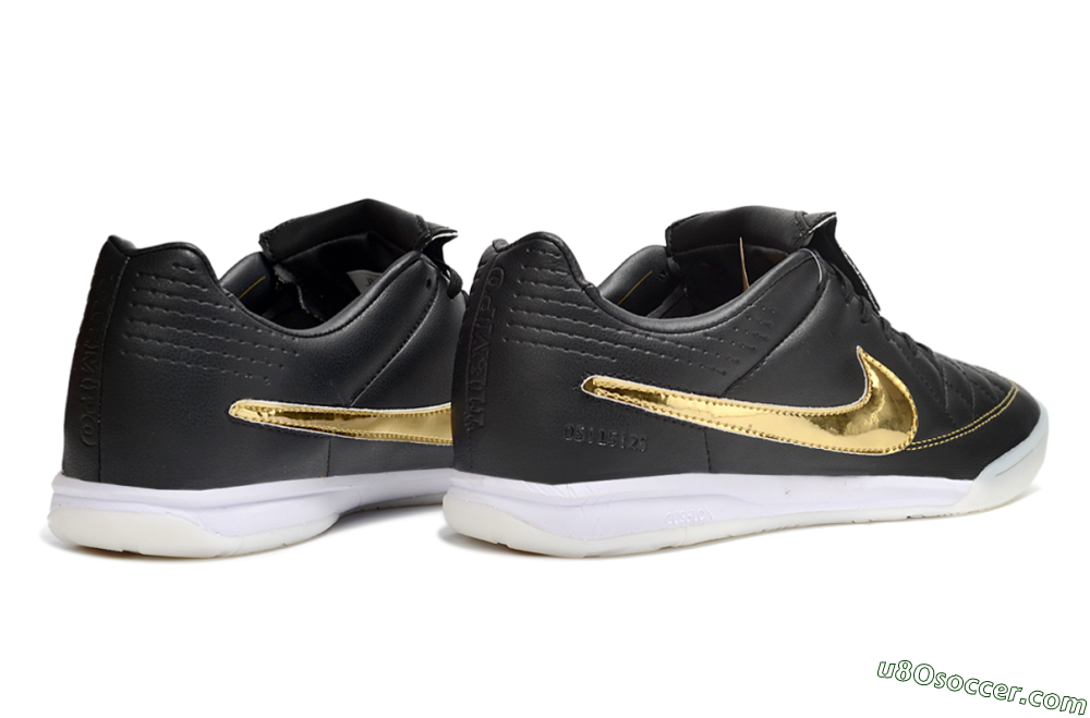 Nike Tiempo Legend SE TF Artificial Turf Soccer Shoes - Black/Gold Accent/White Sole 6