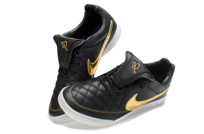 Nike Tiempo Legend SE TF Artificial Turf Soccer Shoes - Black/Gold Accent/White Sole