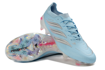 Adidas Predator 26 Elite FG Firm Ground Soccer Cleats - Blue/Crystal Blue/Neon Pink