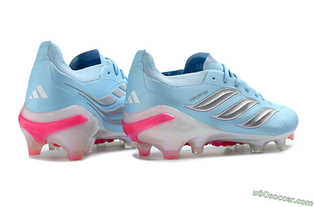 Adidas Predator 26 Elite FG Firm Ground Soccer Cleats - Blue/Crystal Blue/Neon Pink 6