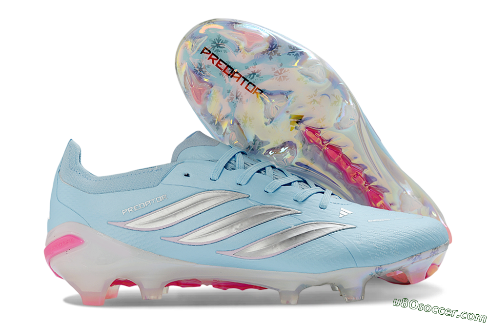 Adidas Predator 26 Elite FG Firm Ground Soccer Cleats - Blue/Crystal Blue/Neon Pink 1