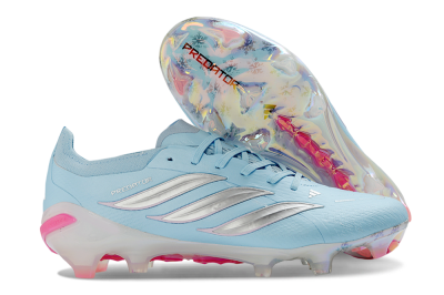 Adidas Predator 26 Elite FG Firm Ground Soccer Cleats - Blue/Crystal Blue/Neon Pink