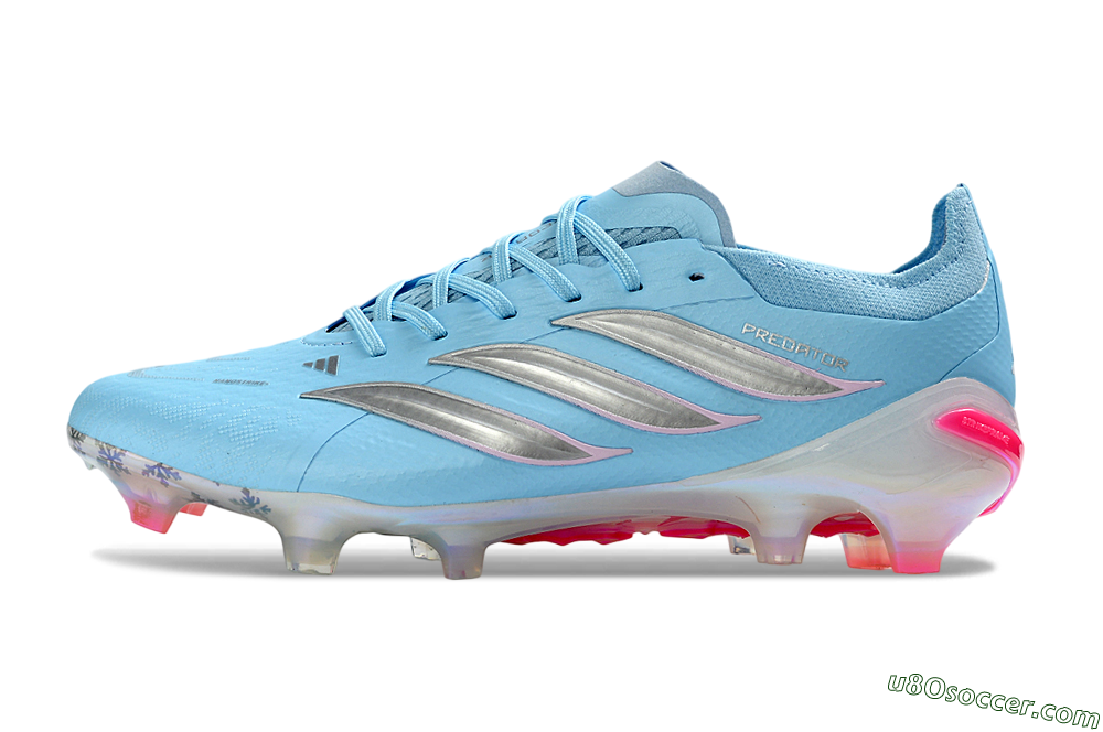 Adidas Predator 26 Elite FG Firm Ground Soccer Cleats - Blue/Crystal Blue/Neon Pink 2