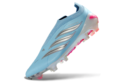 Adidas Predator 26 Elite Laceless FG Firm Ground Soccer Cleats - Blue/Icy Blue/Hot Pink