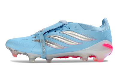 Adidas Predator 26 Elite Fold-Over Tongue FG Firm Ground Soccer Cleats - Blue/Bright Sky/Neon Pink