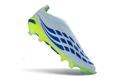 Adidas Predator 26 Elite Laceless FG Firm Ground Soccer Cleats - Blue/Electric Yellow/Sky Blue