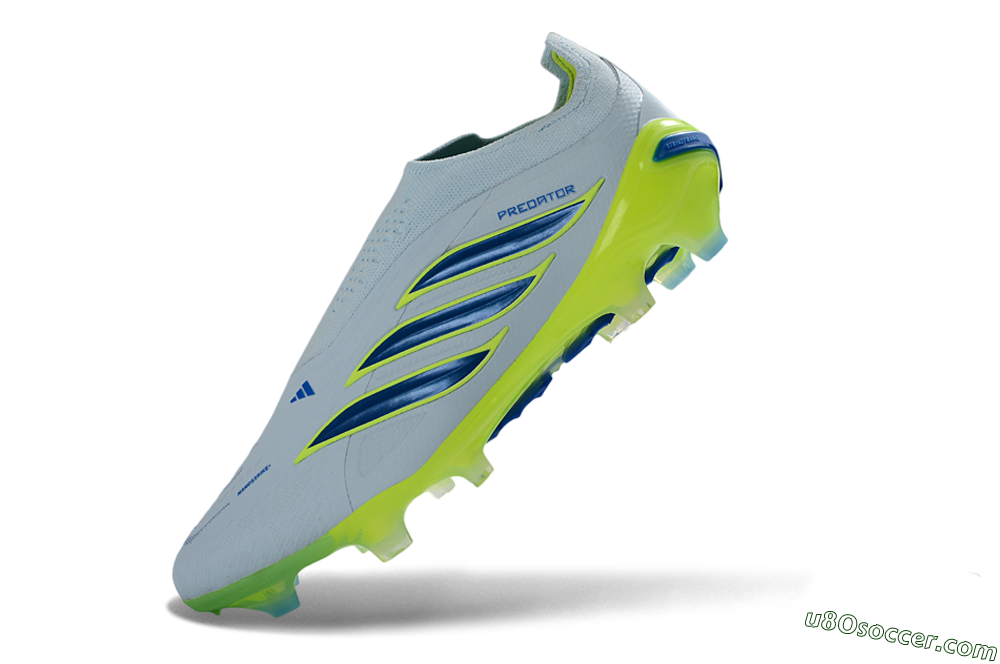 Adidas Predator 26 Elite Laceless FG Firm Ground Soccer Cleats - Blue/Electric Yellow/Sky Blue 5