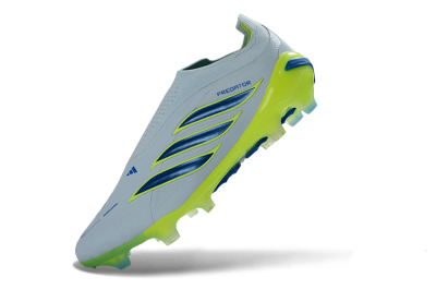 Adidas Predator 26 Elite Laceless FG Firm Ground Soccer Cleats - Blue/Electric Yellow/Sky Blue