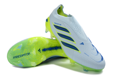 Adidas Predator 26 Elite Laceless FG Firm Ground Soccer Cleats - Blue/Electric Yellow/Sky Blue