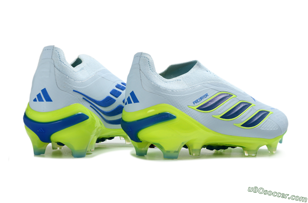 Adidas Predator 26 Elite Laceless FG Firm Ground Soccer Cleats - Blue/Electric Yellow/Sky Blue 6