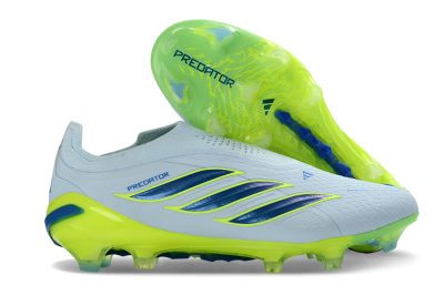 Adidas Predator 26 Elite Laceless FG Firm Ground Soccer Cleats - Blue/Electric Yellow/Sky Blue