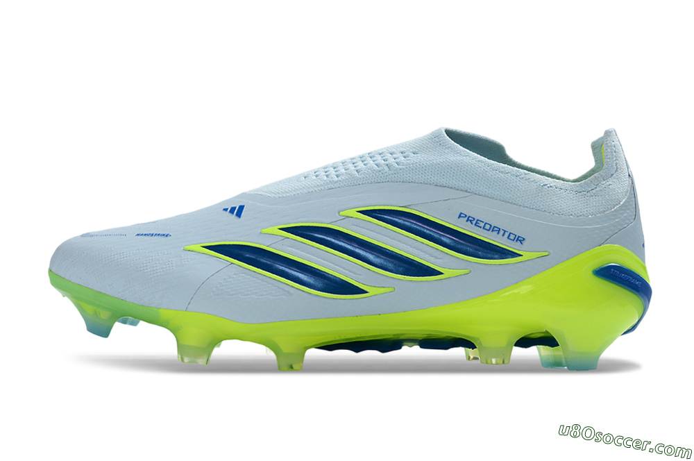 Adidas Predator 26 Elite Laceless FG Firm Ground Soccer Cleats - Blue/Electric Yellow/Sky Blue 2