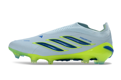 Adidas Predator 26 Elite Laceless FG Firm Ground Soccer Cleats - Blue/Electric Yellow/Sky Blue