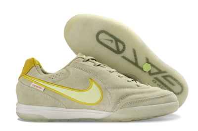 Nike Tiempo Streetgato Prm IC Indoor & Futsal Soccer Shoes - Beige/Light Yellow/Suede Gray