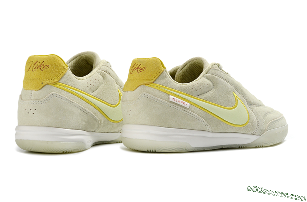 Nike Tiempo Streetgato Prm IC Indoor & Futsal Soccer Shoes - Beige/Light Yellow/Suede Gray 6