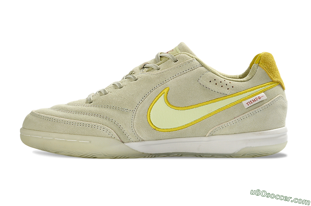 Nike Tiempo Streetgato Prm IC Indoor & Futsal Soccer Shoes - Beige/Light Yellow/Suede Gray 2
