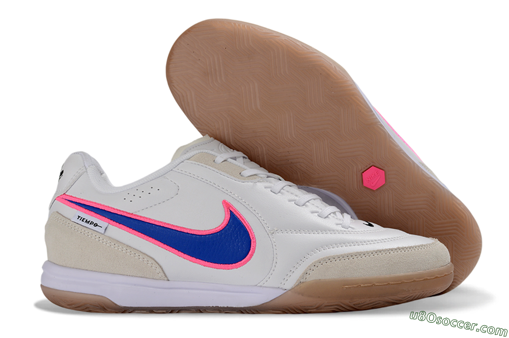 Nike Tiempo Streetgato Prm IC Indoor & Futsal Soccer Shoes - White/Electric Blue/Pink Blast 1