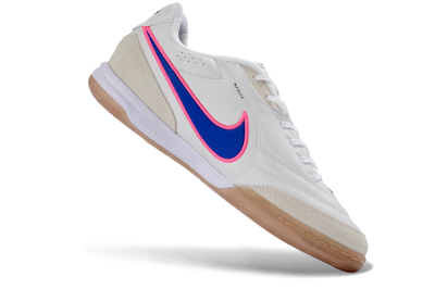 Nike Tiempo Streetgato Prm IC Indoor & Futsal Soccer Shoes - White/Electric Blue/Pink Blast