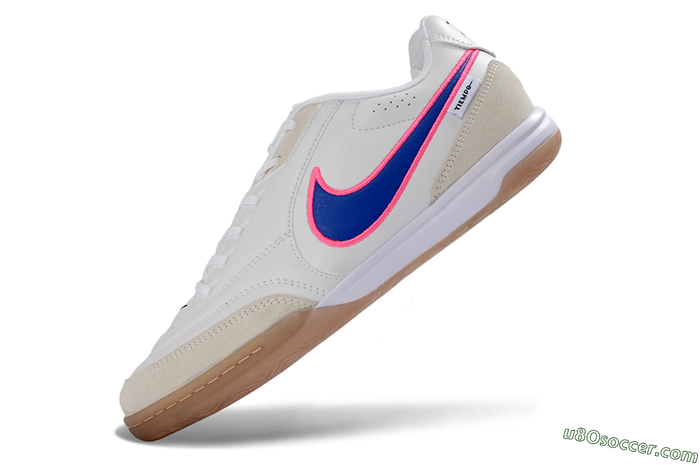 Nike Tiempo Streetgato Prm IC Indoor & Futsal Soccer Shoes - White/Electric Blue/Pink Blast 5