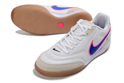 Nike Tiempo Streetgato Prm IC Indoor & Futsal Soccer Shoes - White/Electric Blue/Pink Blast