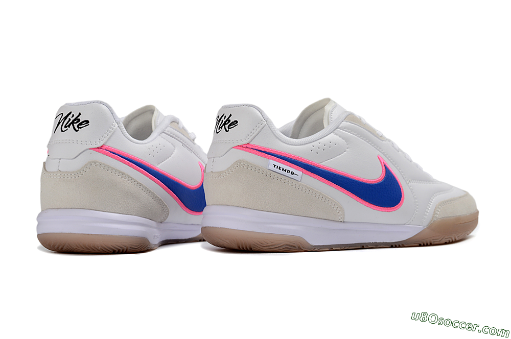 Nike Tiempo Streetgato Prm IC Indoor & Futsal Soccer Shoes - White/Electric Blue/Pink Blast 6