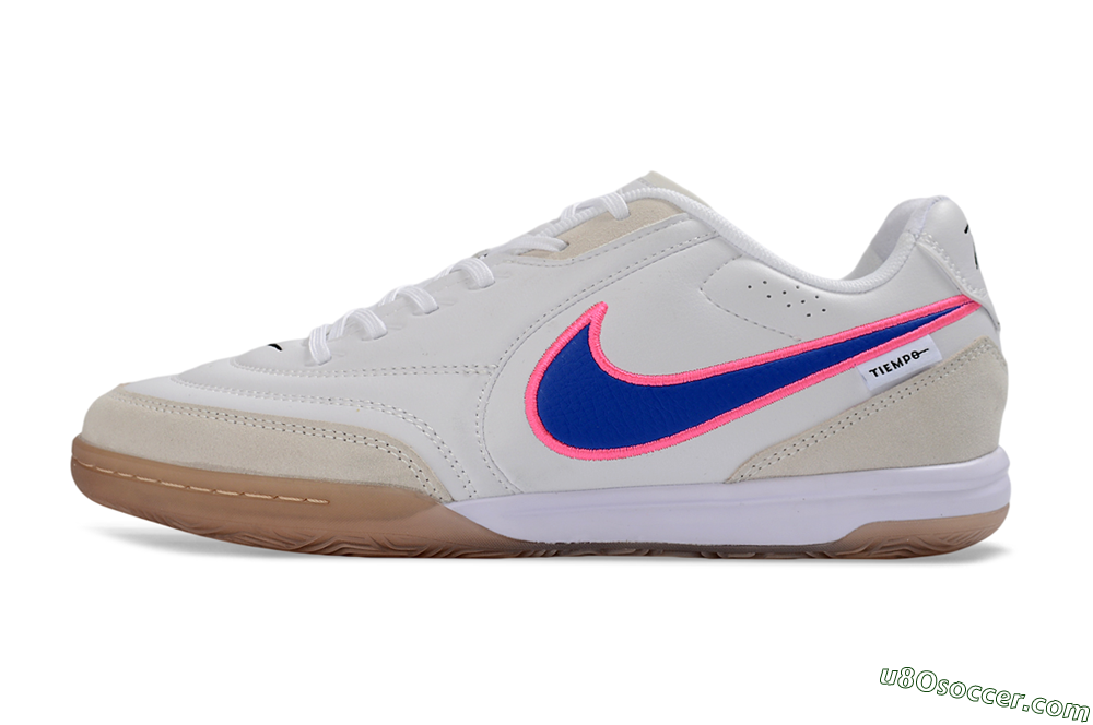 Nike Tiempo Streetgato Prm IC Indoor & Futsal Soccer Shoes - White/Electric Blue/Pink Blast 2