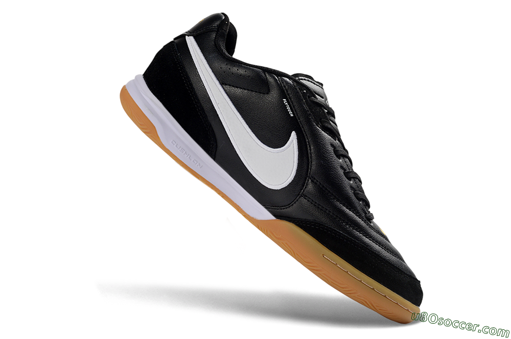 Nike Tiempo Streetgato Prm IC Indoor & Futsal Soccer Shoes - Black/White/Gum 4