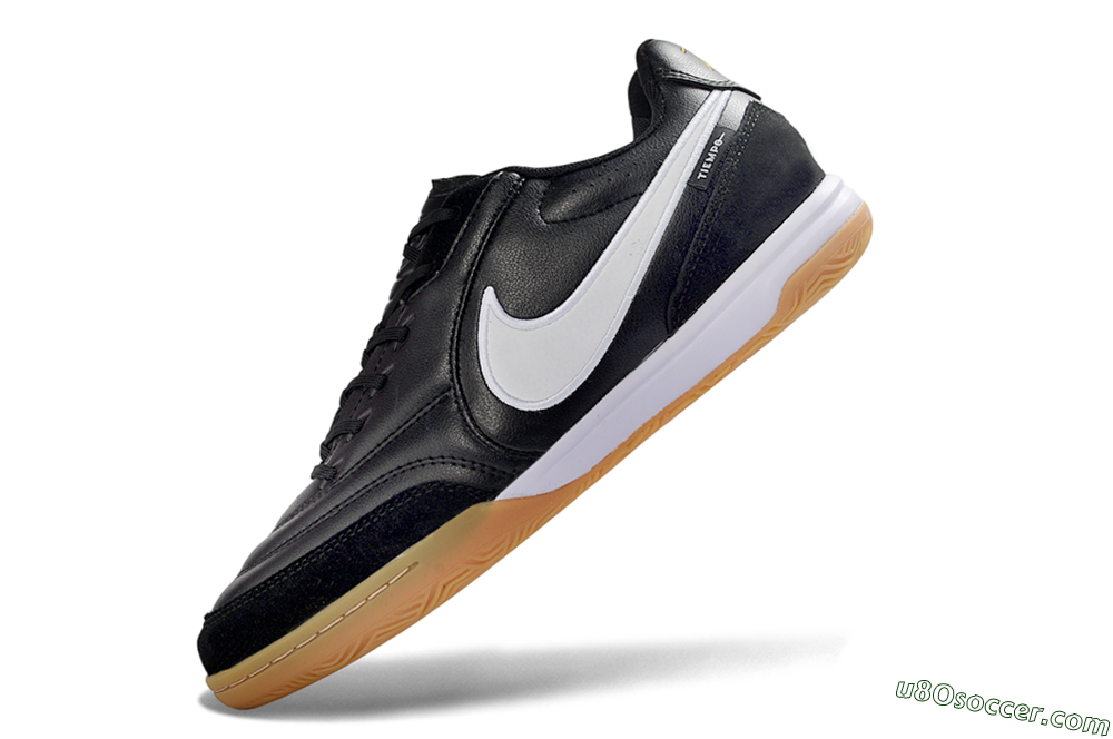 Nike Tiempo Streetgato Prm IC Indoor & Futsal Soccer Shoes - Black/White/Gum 5