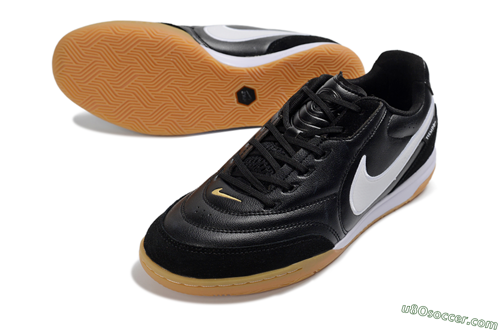 Nike Tiempo Streetgato Prm IC Indoor & Futsal Soccer Shoes - Black/White/Gum 3
