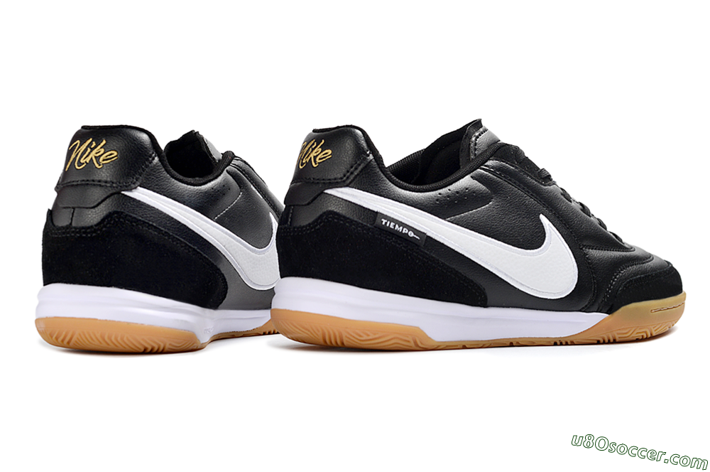 Nike Tiempo Streetgato Prm IC Indoor & Futsal Soccer Shoes - Black/White/Gum 6