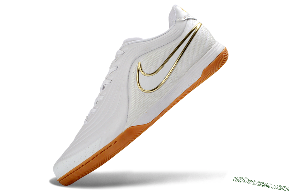 Nike Tiempo Legend 11 Pro IC Indoor & Futsal Soccer Shoes - White/Gold/Orange 5
